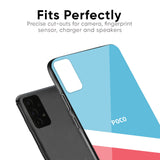 Pink & White Stripes Glass Case For Poco M2 Pro