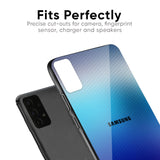 Blue Rhombus Pattern Glass Case for Samsung Galaxy S10 Plus