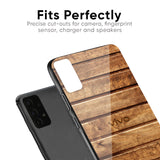 Wooden Planks Glass Case for Vivo V17