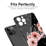 Floral Black Band Glass Case For iPhone 6