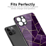 Geometric Purple Glass Case For iPhone 14 Pro