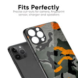 Camouflage Orange Glass Case For iPhone 15