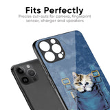 Kitty In Pocket Glass Case For iPhone 15