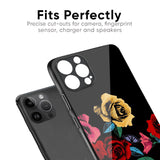 Floral Decorative Glass Case For iPhone 15 Pro