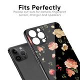 Black Spring Floral Glass Case for iPhone 13 mini