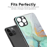 Green Marble Glass Case for iPhone 14 Plus