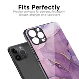 Purple Gold Marble Glass Case for iPhone 13 mini