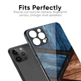 Wooden Tiles Glass Case for iPhone 13 mini