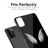 White Angel Wings Glass Case for iPhone 13 Pro