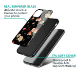 Black Spring Floral Glass Case for Samsung Galaxy A50s