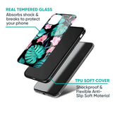 Tropical Leaves & Pink Flowers Glass Case for Samsung Galaxy S23 Ultra 5G