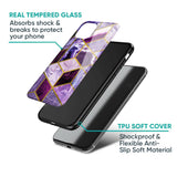 Purple Rhombus Marble Glass Case for Redmi 12