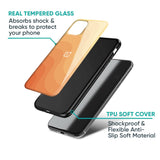 Orange Curve Pattern Glass Case for OnePlus 10T 5G