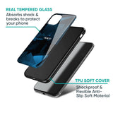 Polygonal Blue Box Glass Case For Oppo Reno7 5G
