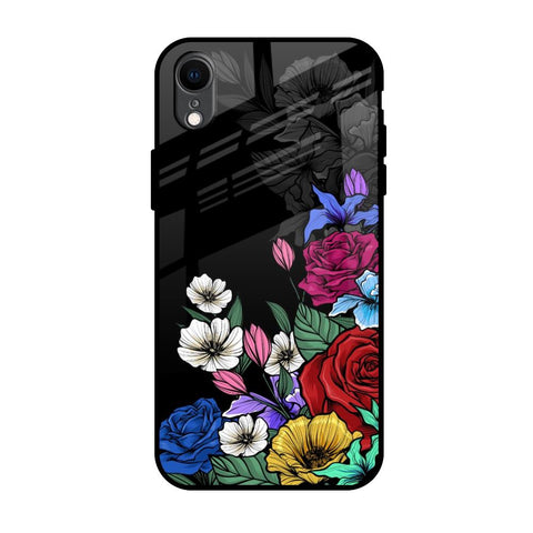Rose Flower Bunch Art iPhone XR Glass Back Cover Online