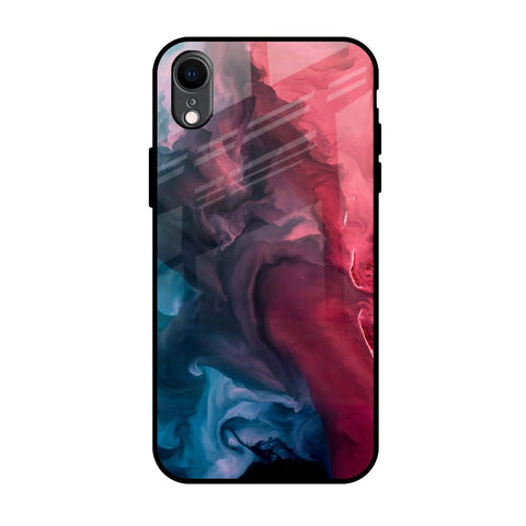 Blue & Red Smoke iPhone XR Glass Back Cover Online
