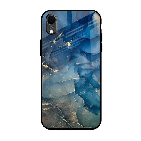 Blue Cool Marble iPhone XR Glass Back Cover Online