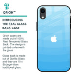 Wavy Blue Pattern Glass Case for iPhone XR