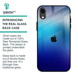 Blue Rhombus Pattern Glass Case for iPhone XR