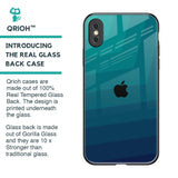 Green Triangle Pattern Glass Case for iPhone XS Max