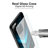Vertical Blue Arrow Glass Case For Oppo A74