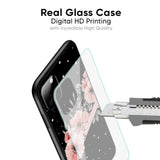 Floral Black Band Glass Case For Redmi 11 Prime 5G