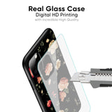 Black Spring Floral Glass Case for Vivo V29e 5G