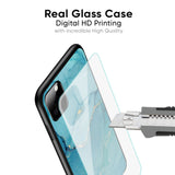 Blue Golden Glitter Glass Case for Realme C21Y