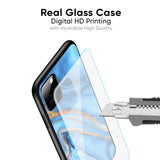 Vibrant Blue Marble Glass Case for Samsung Galaxy M53 5G