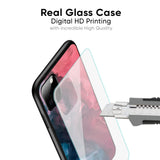 Blue & Red Smoke Glass Case for Vivo X70 Pro Plus