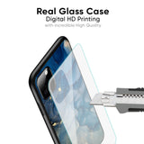 Blue Cool Marble Glass Case for Oppo Reno 3 Pro