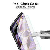 Purple Rhombus Marble Glass Case for Oppo A54