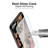 Lines Pattern Flowers Glass Case for OnePlus 9R