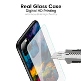 Multicolor Oil Painting Glass Case for iPhone 13 mini