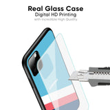 Pink & White Stripes Glass Case For Samsung Galaxy M34 5G