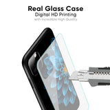 Half Blue Flower Glass Case for iPhone 12 Pro