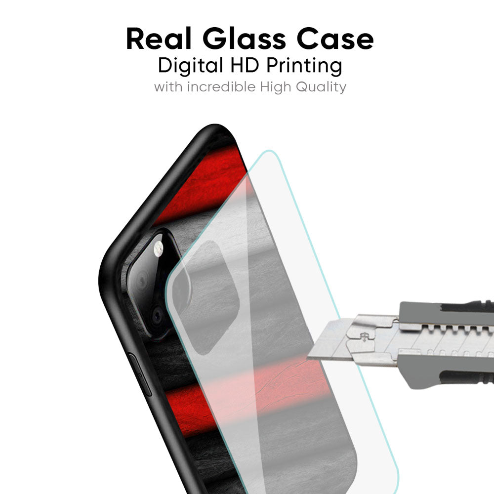 Wood Grain Pattern TPU+Tempered Glass Back Case for Xiaomi Redmi
