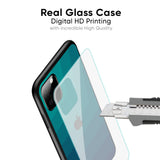 Green Triangle Pattern Glass Case for iPhone 14 Pro Max