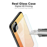Orange Curve Pattern Glass Case for Oppo F19 Pro