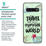 Travel Stamps Glass Case for Samsung Galaxy S10