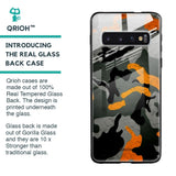 Camouflage Orange Glass Case For Samsung Galaxy S10