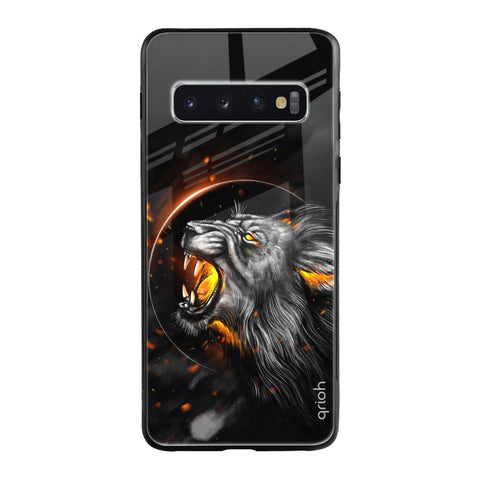 Aggressive Lion Samsung Galaxy S10 Plus Glass Back Cover Online