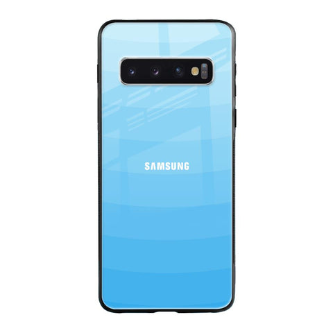 Wavy Blue Pattern Samsung Galaxy S10 Plus Glass Back Cover Online