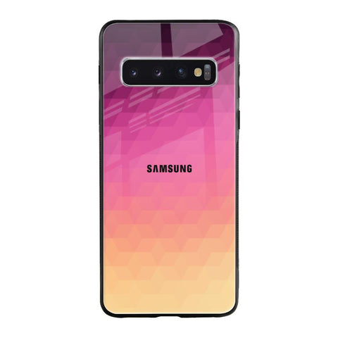 Geometric Pink Diamond Samsung Galaxy S10 Plus Glass Back Cover Online