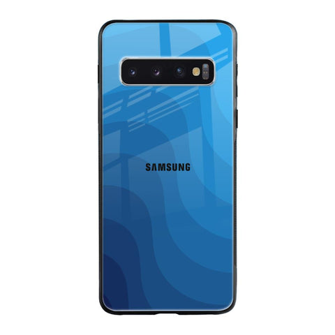 Blue Wave Abstract Samsung Galaxy S10 Plus Glass Back Cover Online