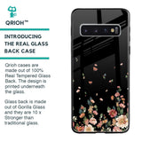 Floating Floral Print Glass Case for Samsung Galaxy S10 Plus