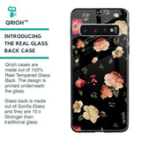 Black Spring Floral Glass Case for Samsung Galaxy S10 Plus