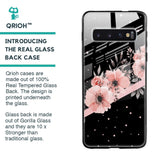 Floral Black Band Glass Case For Samsung Galaxy S10 Plus