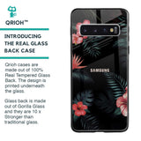 Tropical Art Flower Glass Case for Samsung Galaxy S10 Plus