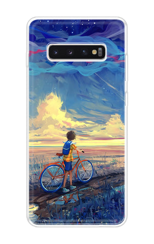 Riding Bicycle to Dreamland Samsung Galaxy S10 Plus Back Cover